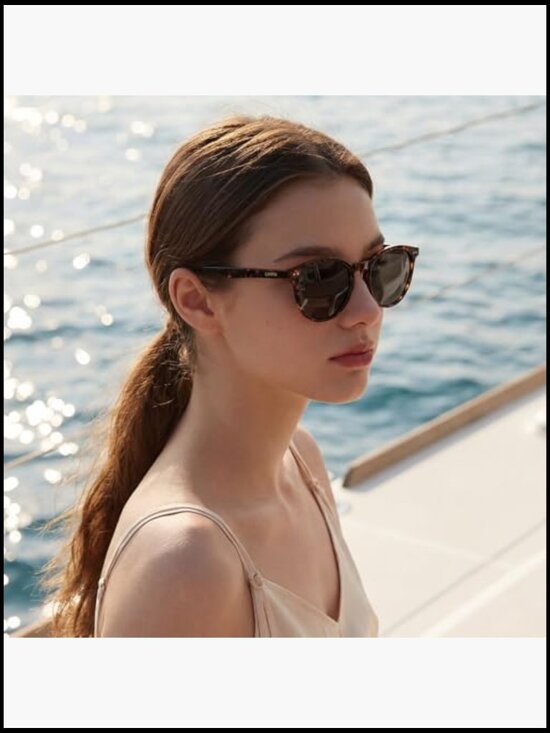 Retro Acetate Womens Polarized Sunglasses UV400 Protection Panto Frame